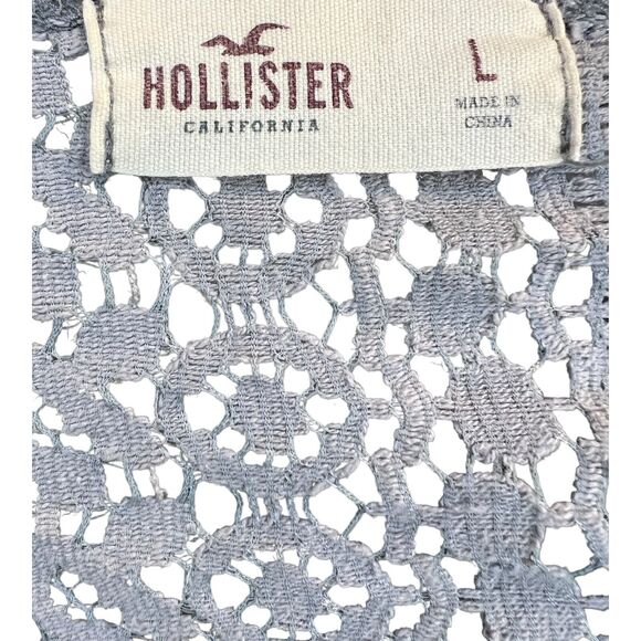 Hollister Soft Silver Metallic Sweater w/Sparkles and Lace back Women’s Large - Picture 7 of 8